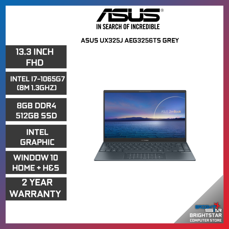 LAPTOP ASUS ZENBOOK 13 UX325E-AEG061TS GREY 13.3 FHD / I5-1135G7 / 8GB / 512GB SSD / INTEL / 2 YEARS WARRANTY Malaysia