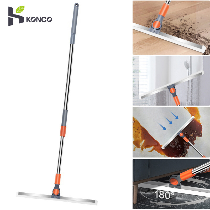 Konco Chổi Lau Sàn Ma Thuật Chổi Đẩy Tay Quét Cao Su Xoay 180 ° Chổi Lau Cửa Sổ Xe Hơi Đa Năng Có Thể Tháo Rời Dụng Cụ Lau Vết Bẩn Nước Rác Nhà Bếp Dụng Cụ Vệ Sinh Tóc Phòng Tắm Nhà Vệ Sinh