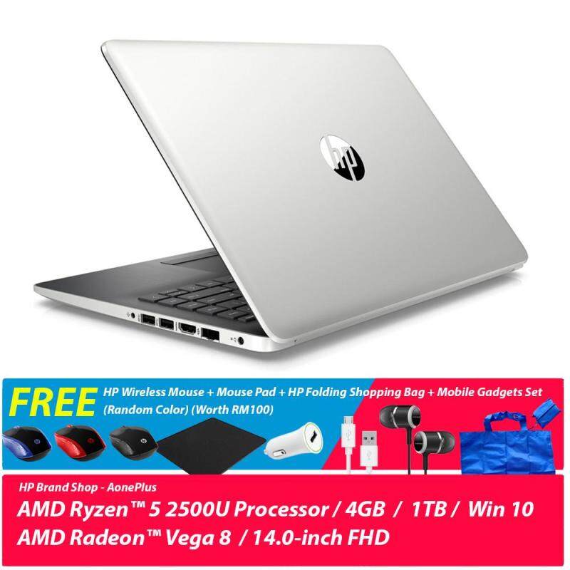 HP 14-cm0107AU/ 14-cm0108AU Notebook /Ryzen 5 2500U /4GB/1TB/Radeon Vega 8/14Inch FHD/Win 10 + Free HP Wireless Mouse + Mouse Pad + HP Folding Shopping Bag + Mobile Gadgets Set (Random Color) (Worth RM100) Malaysia