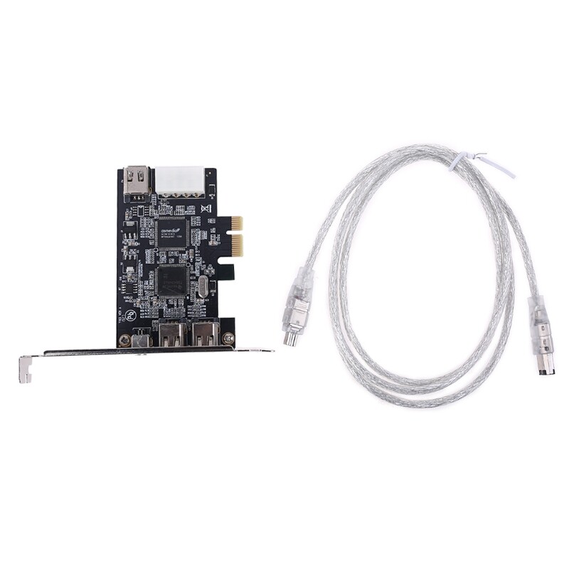 Pcie 3 ports firewire cable expansion card pci express 1394b & 1394a ti xio2213b chipset adapter