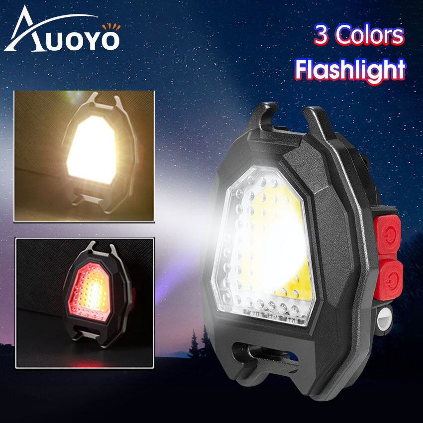 Auoyo Đèn Móc Khóa Đèn Pin LED Mini Đèn Pha COB Đa Năng Cầm Tay Đèn Móc