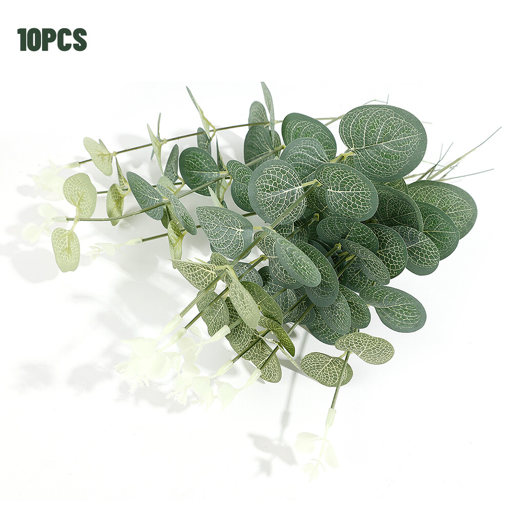10PCS Eucalyptus Leaf Plants Money Leaf Simulation Artificial Flowers Nordic Wedding Home Decoration Artificial Plants