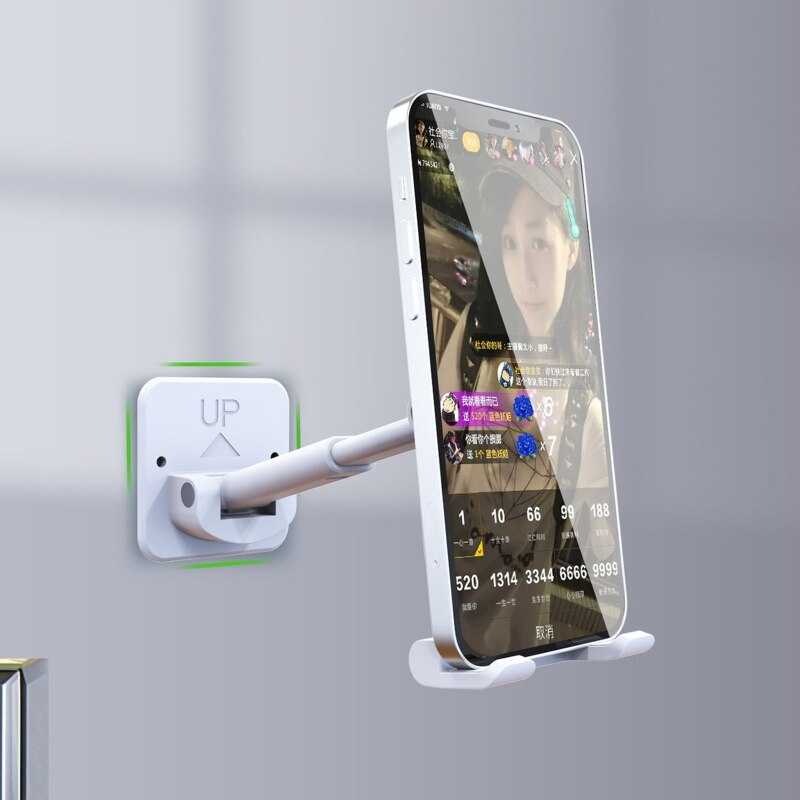 Zeallion Giá Đỡ Điện Thoại Di Động Dạng Ống Lồng Gắn Tường Giá Đỡ Điện Thoại Di Động Có Thể Điều Chỉnh Gấp Gọn Cho Gia Đình Phòng Ngủ Phòng Tắm Nhà Bếp Giá Để Đồ