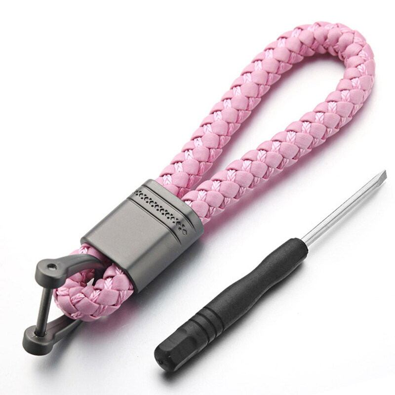 ZhongLouL Leather Rope KeyChain For Car Hand Woven Horseshoe Buckle Key ...