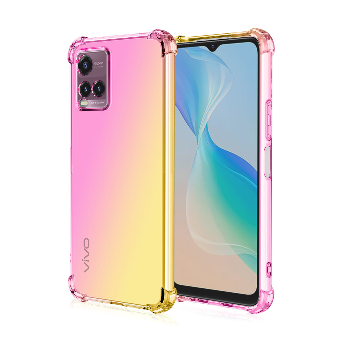 Custodia In Silicone Trasparente Per Vivo Y21s E Y33s - Design Originale Comecochi - Cover Flessibile Antigiallo Con Protezione Anti-aloni - Made In UE