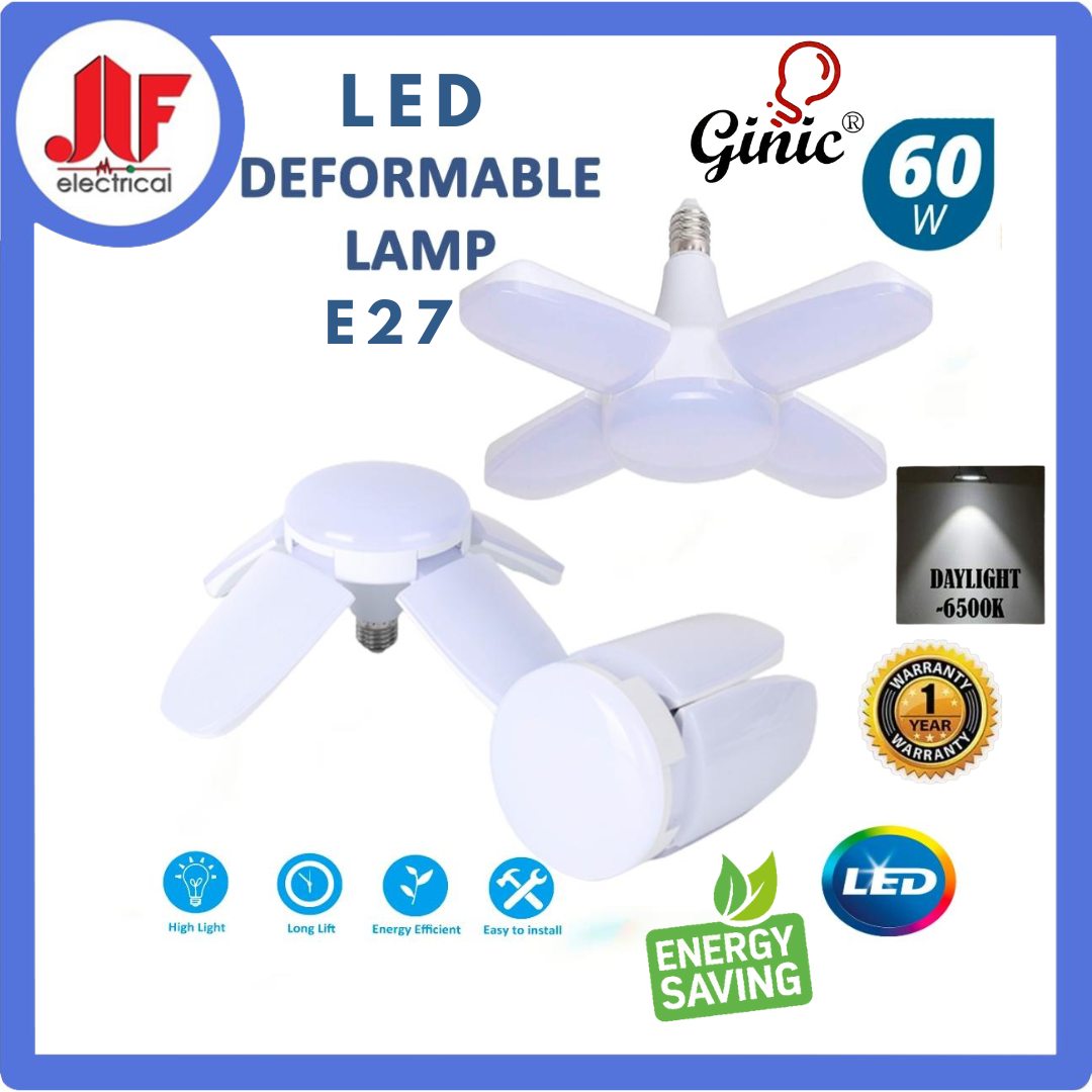 GINIC E27 60W (DAYLIGHT) LED DEFORMABLE LAMP 6500K Lazada