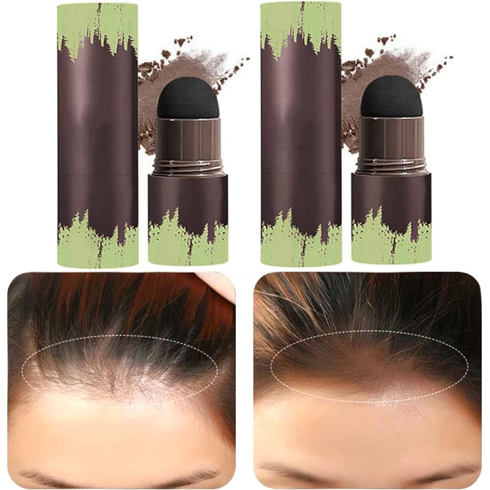 2 cái chân tóc bột dính tóc Phấn má gốc Touch Up bột không thấm nước tóc Shading Sponge bút tóc Filler bột cho bìa màu xám tóc gốc tóc Touch-Up tóc mỏng