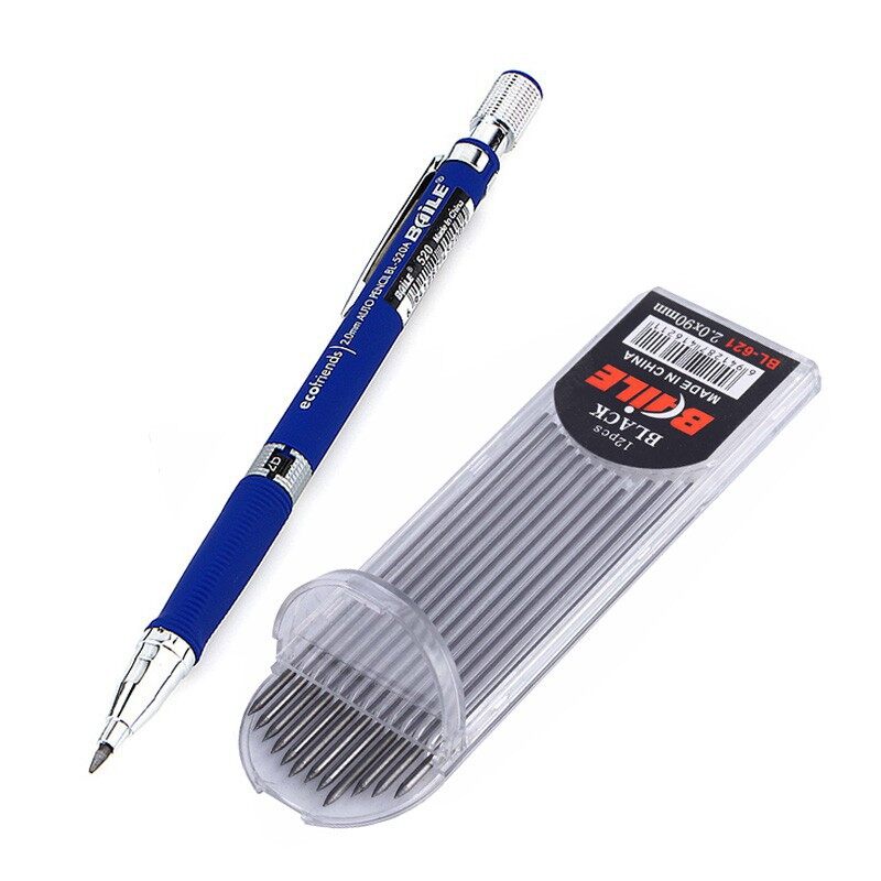 Bút chì kim 2.0 mm có màu 2B bằng kim loại-INTL