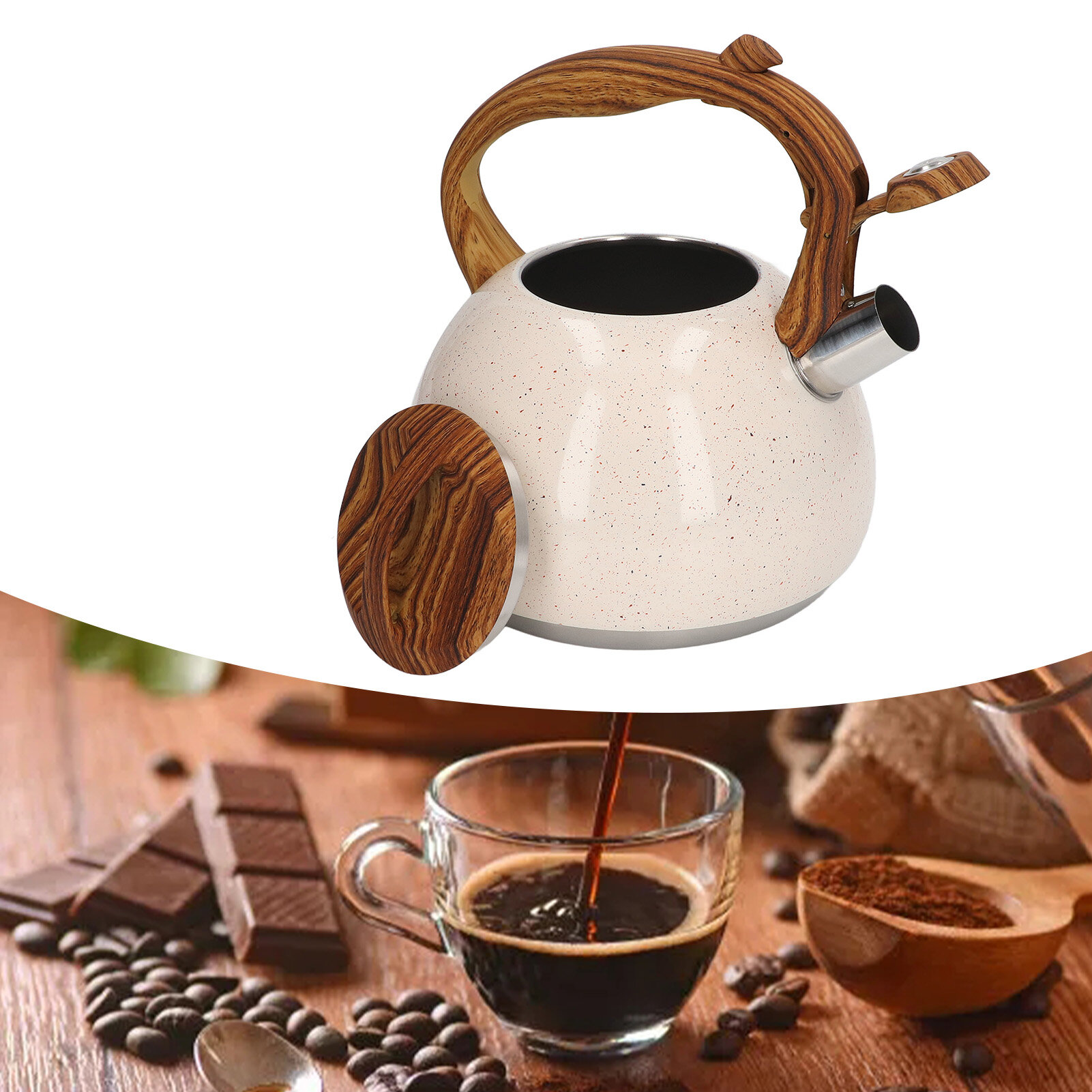Whistling Tea Kettle Small Kettle Even Heat Distribution with Handle for Gas Stove