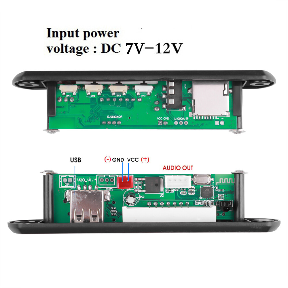 Aitemay Bảng Giải Mã Bluetooth Không Dây Mô-đun Giải Mã Âm Thanh Máy Nghe Nhạc MP3 7-12V USB TF FM Radio AUX Cho Xe Hơi Có Điều Khiển Từ Xa