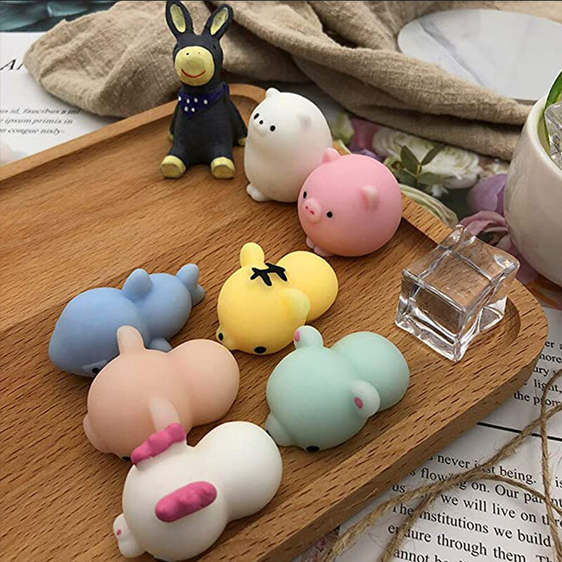 10Pcs Models All Different Cute Mini Slow Rising Squeeze Ball Cell Soft Squishy Sticky Animals Healing Anti-stress Toy Stress Reliever Funny Gift Toys