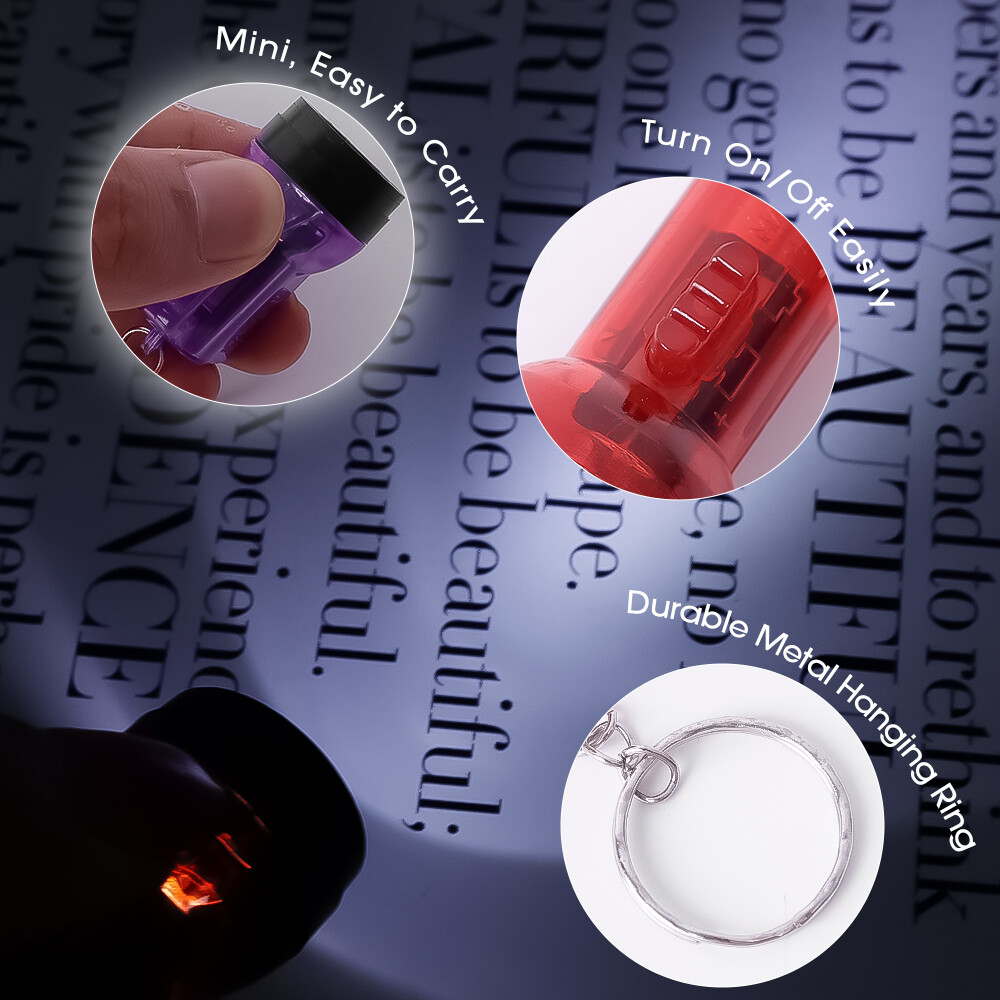 Multifunctional Mini Keychain Charm Lighting Flashlight Home Outdoor Camping Mountain Climbing Emergency Flashlamp Backpack Pendant Decoration
