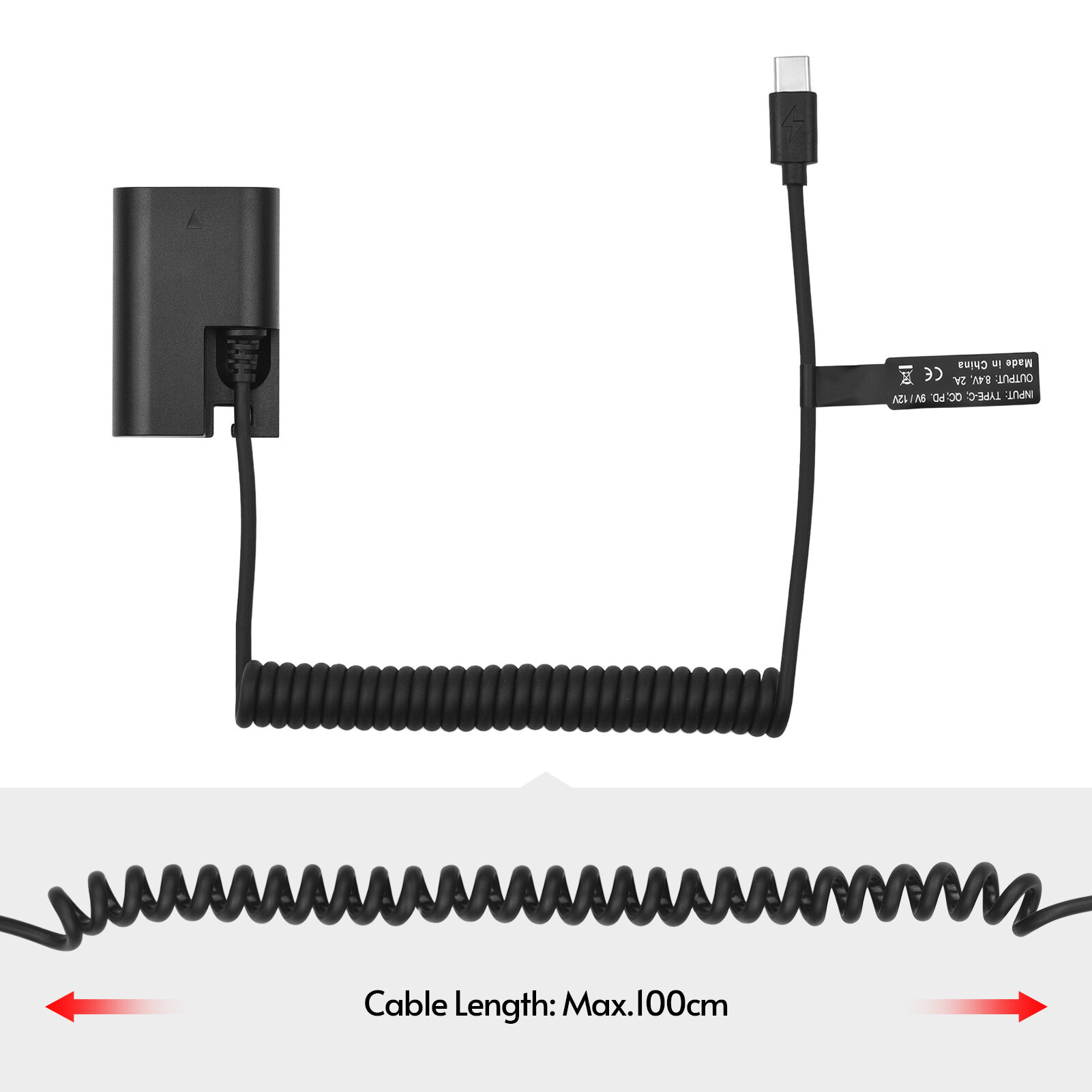 Andoer LP-E6 Dummy Pin USB-C Coupler Adapter DR-E6 Dummy Pin Coupler Với USB Type-C Mùa Xuân Cáp Điện Thay Thế Cho Canon EOS R R5 R6 90D 80D 70D 60D 60Da 5D Mark II III IV 6D Mark II 7D mark II