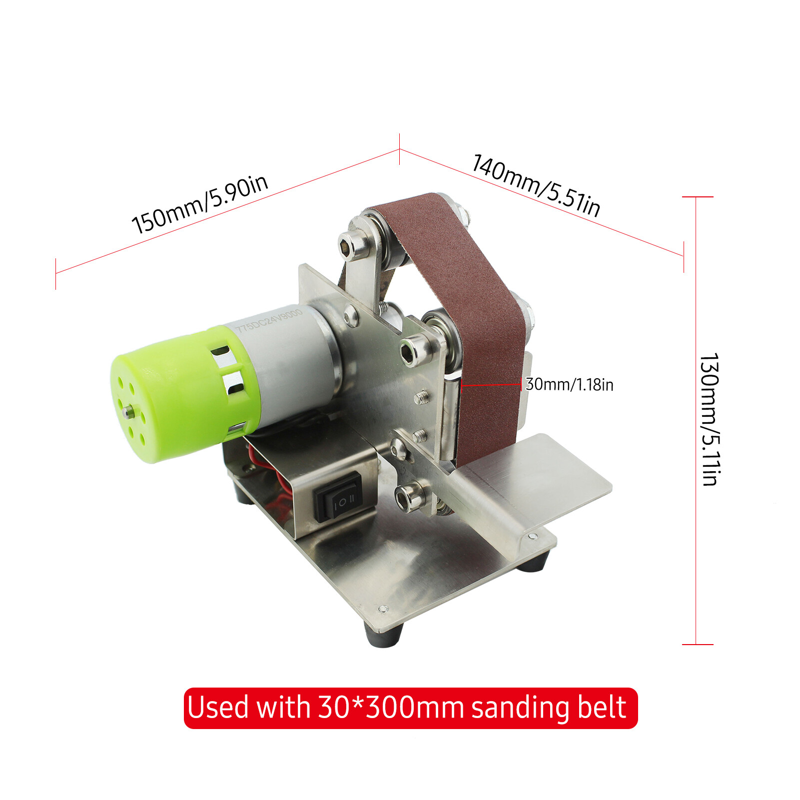 Meterk Mini Belt Sander Electric Sanding Polishing Grinding Machine 7 Variable Speed with 10 Sanding Belts for Polishing Wood Acrylic Metal (Belt Size: 30*330mm)