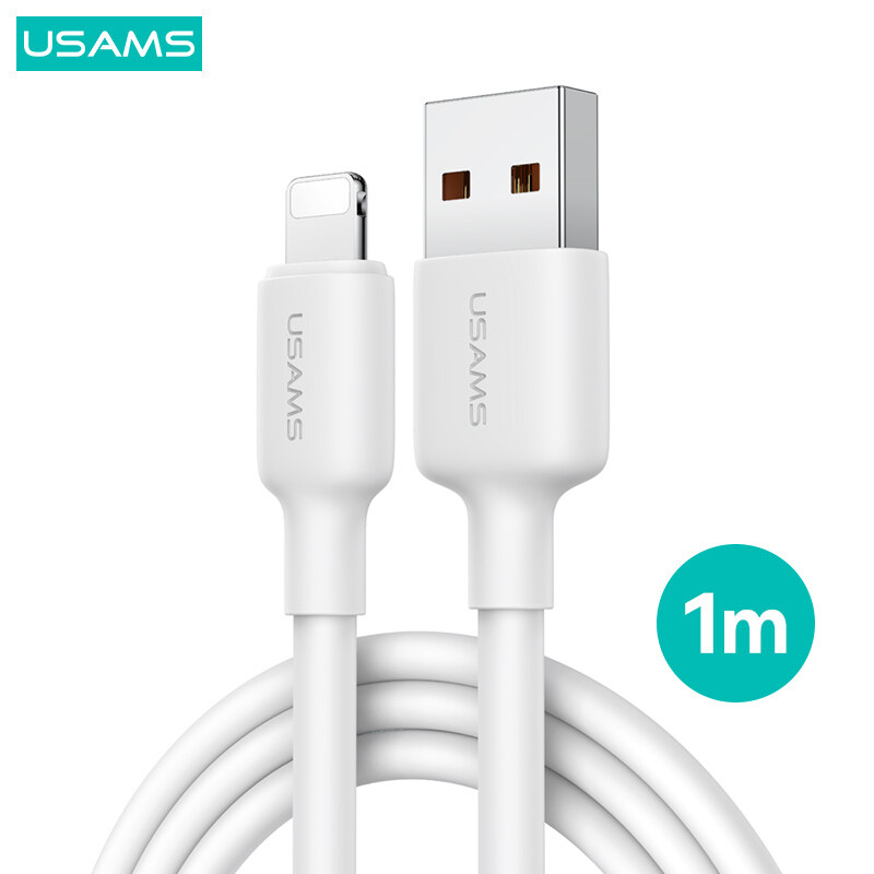 USAMS 2.4A Lightning Charging Cable For USB to Lightning Charge iPhone Cord USB Data Cable For iPhone 7/8/iPhone X XS XR /iPhone 11 12 13/iPhone 14/iPhone14 Pro