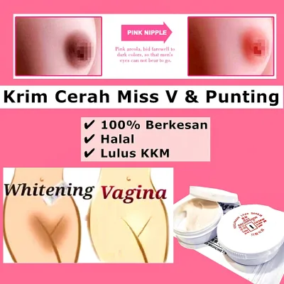 Krim Cerah Miss V Punting Pink Payudara (KLINIK) 100% berkesan Halal KKM lulus nipple whitening cream