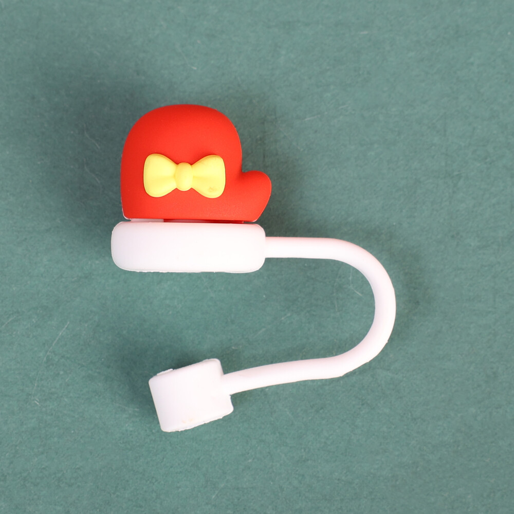 6Pcs Christmas Straw Covers Cute Santa Snowman Silicone Straw Plug Tips Cover Reusable Dust-proof Cup Cap Home Party Decor