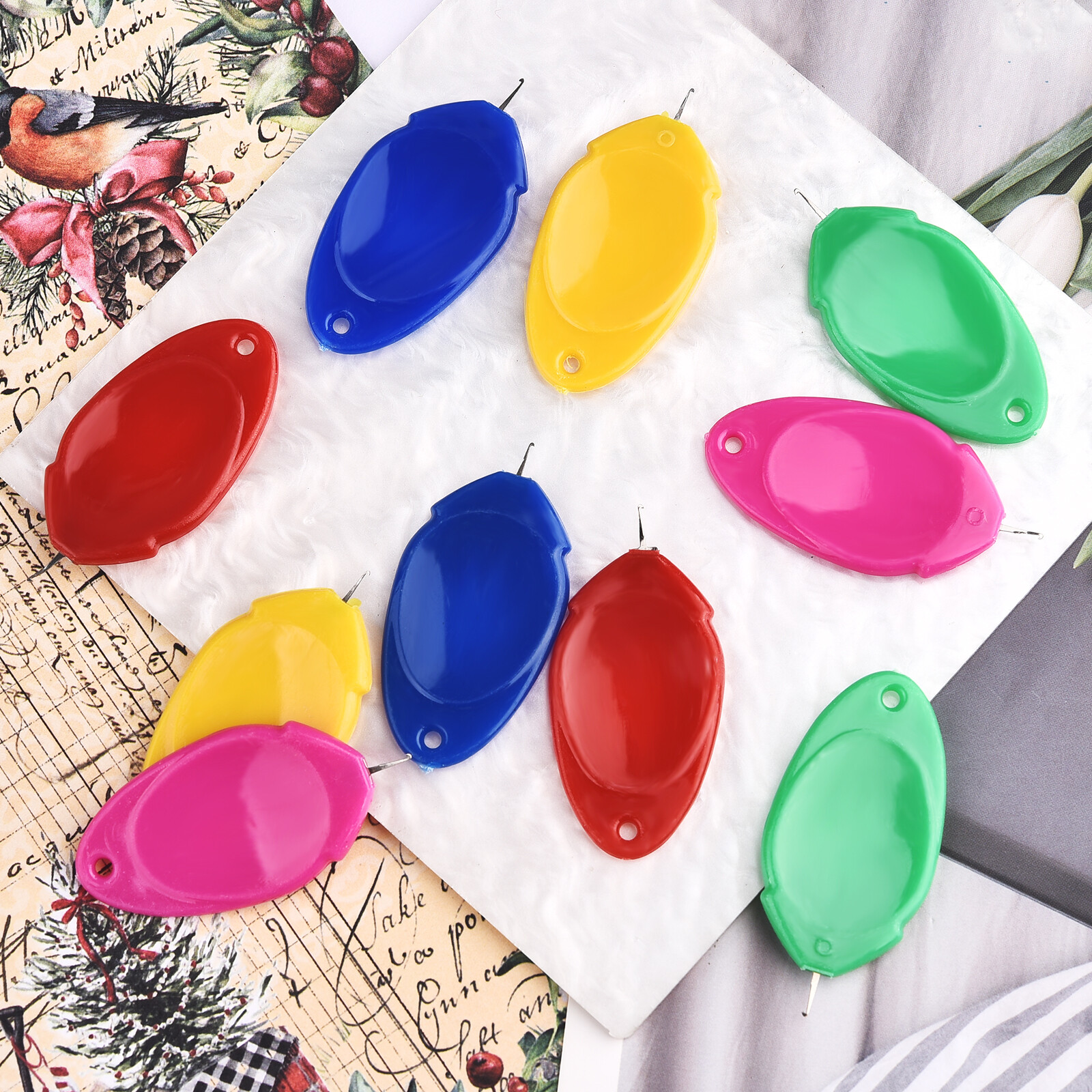 10 cái dụng cụ xỏ kim hướng dẫn dễ dàng cho người cao tuổi dụng cụ chèn nhiều màu tự làm dụng cụ may May Vá Thủ Công Tay