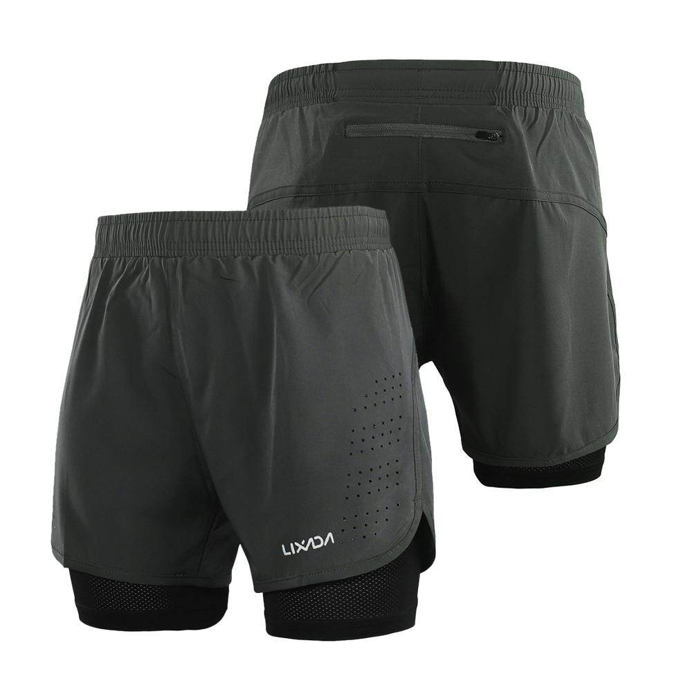 Lixada Người Đàn Ông Của 2-Trong-1 Quần Short Chạy Bộ Thoáng Khi Nhanh Khô Tập Luyện Tích Cực Tập Thể Dục Chạy Bộ Đạp Xe Quần Short Với Còn Lót