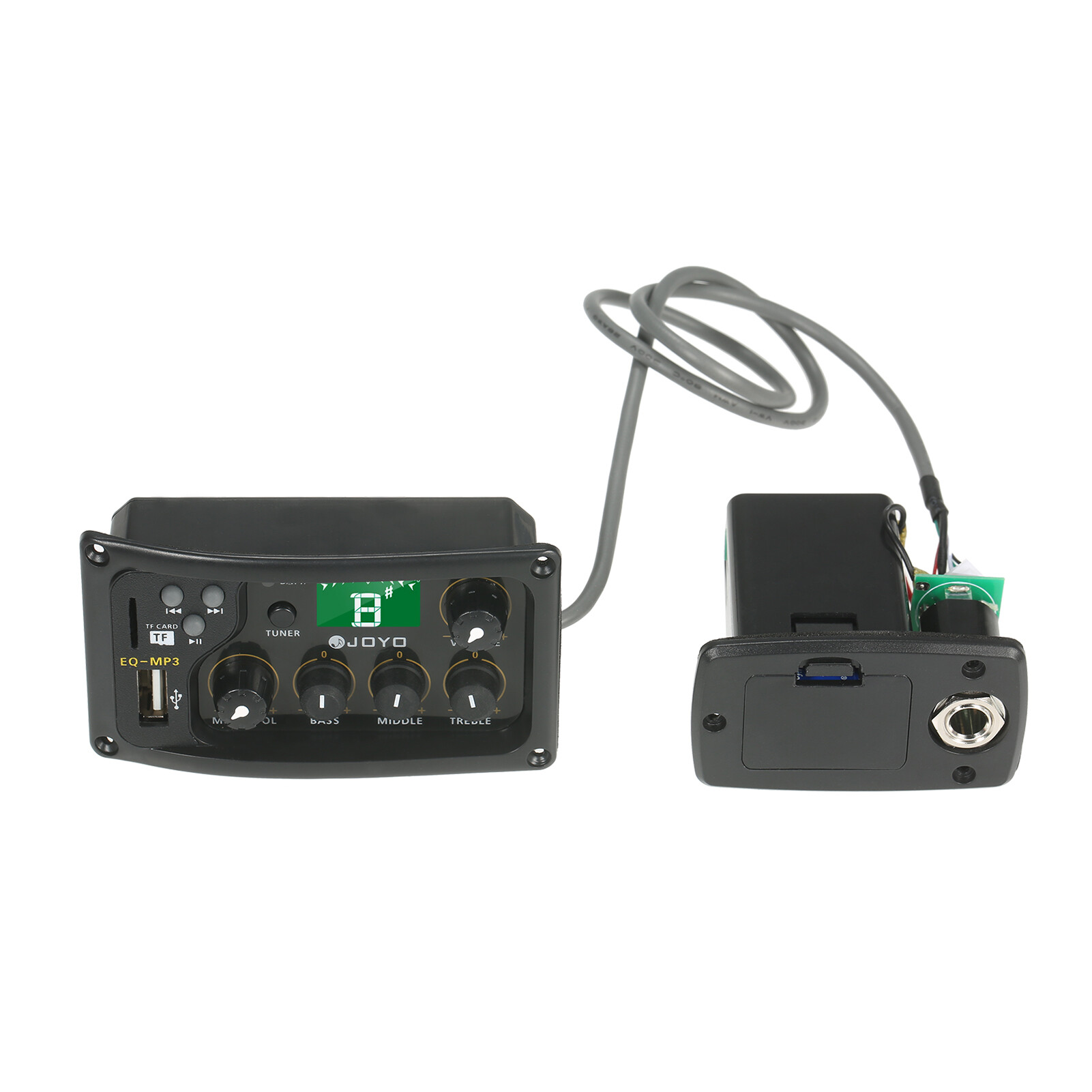 Joyo eq-mp3 3-band eq equalizer system acoustic guitar preamp eq equalizer piezo pickup lcd tuner amplifier