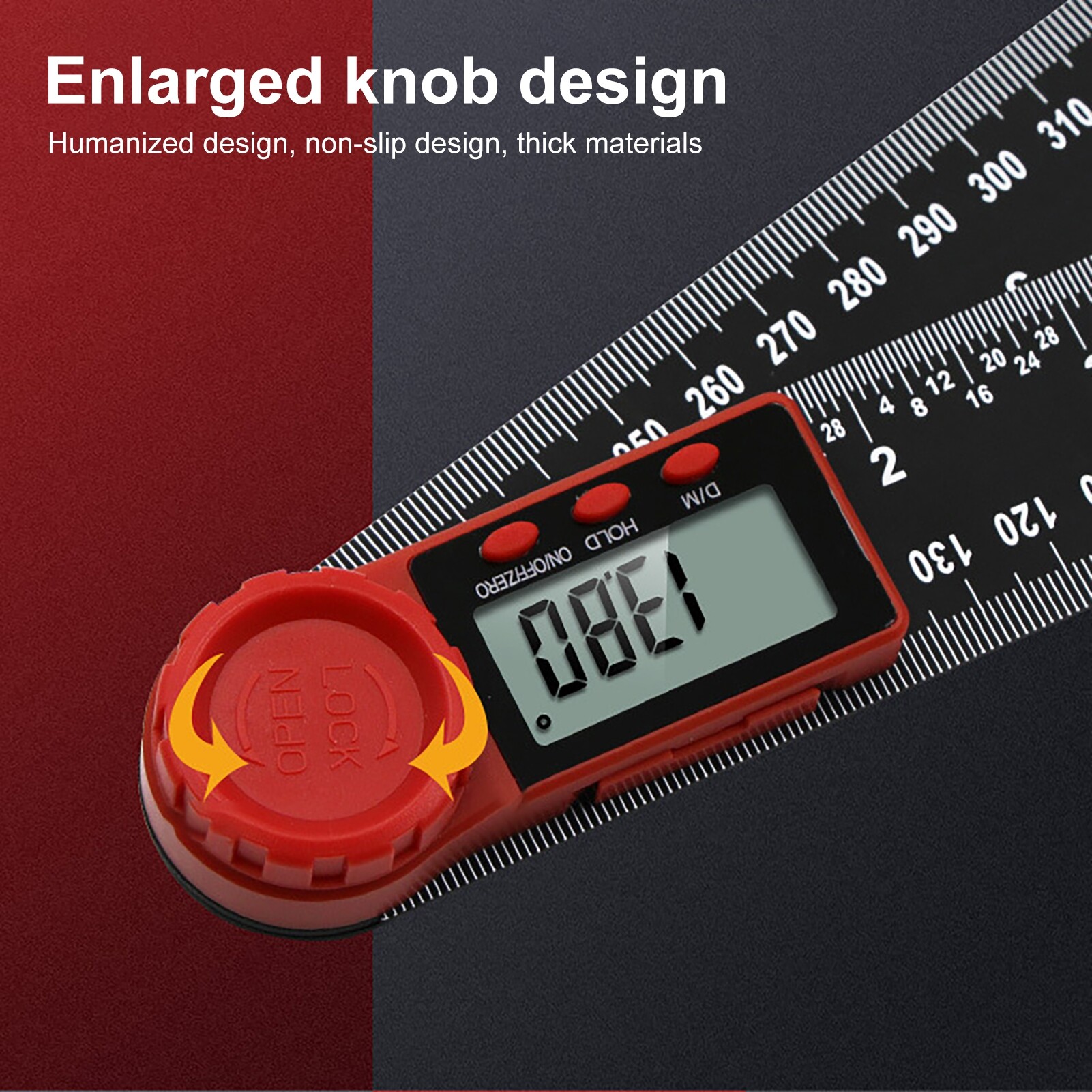 Terylin 200/300mm 2 in 1 Digital Display Angle Meter Inclinometer Caliper Measuring Tool