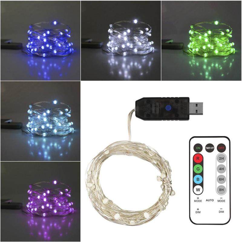 Đèn Dây Đồng RGB Đèn Led Dây Điều Khiển Từ Xa Ngoài Trời Ngày Lễ Giáng Sinh Halloween Trang Trí Cây Trồng Dây Đèn 5 Mét 50 Đèn