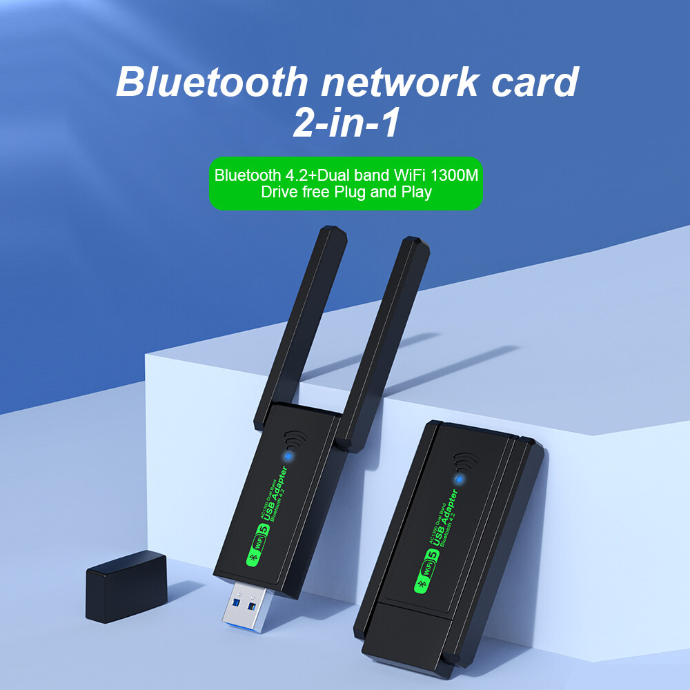 Kebidumei USB 3.0 WiFi Adapter 1300Mbps For Dual Band 2.4G/5GHz Bluetooth 4.2 USB Network Card Wireless Wi Fi Receiver For Desktop Laptop