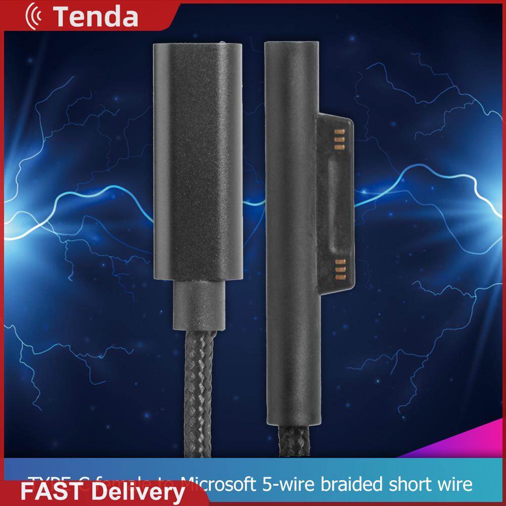 Braided 65W PD Fast Charging USB Type C Female Cable for Microsoft Surface Pro 5 Computer Accessory