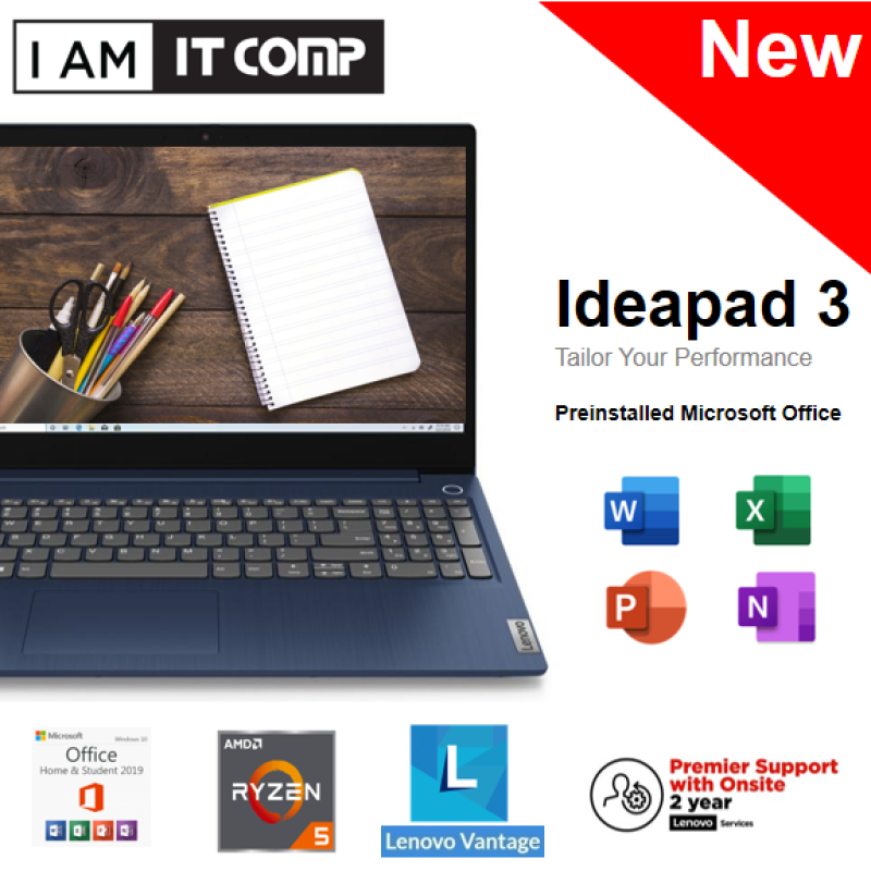 Lenovo IdeaPad 3 15ARE05 81W400ABMJ / 81W400ACMJ 15.6 FHD Red/Blue Laptop (Ryzen5/4GB/512GB/AMD/W10H) Malaysia