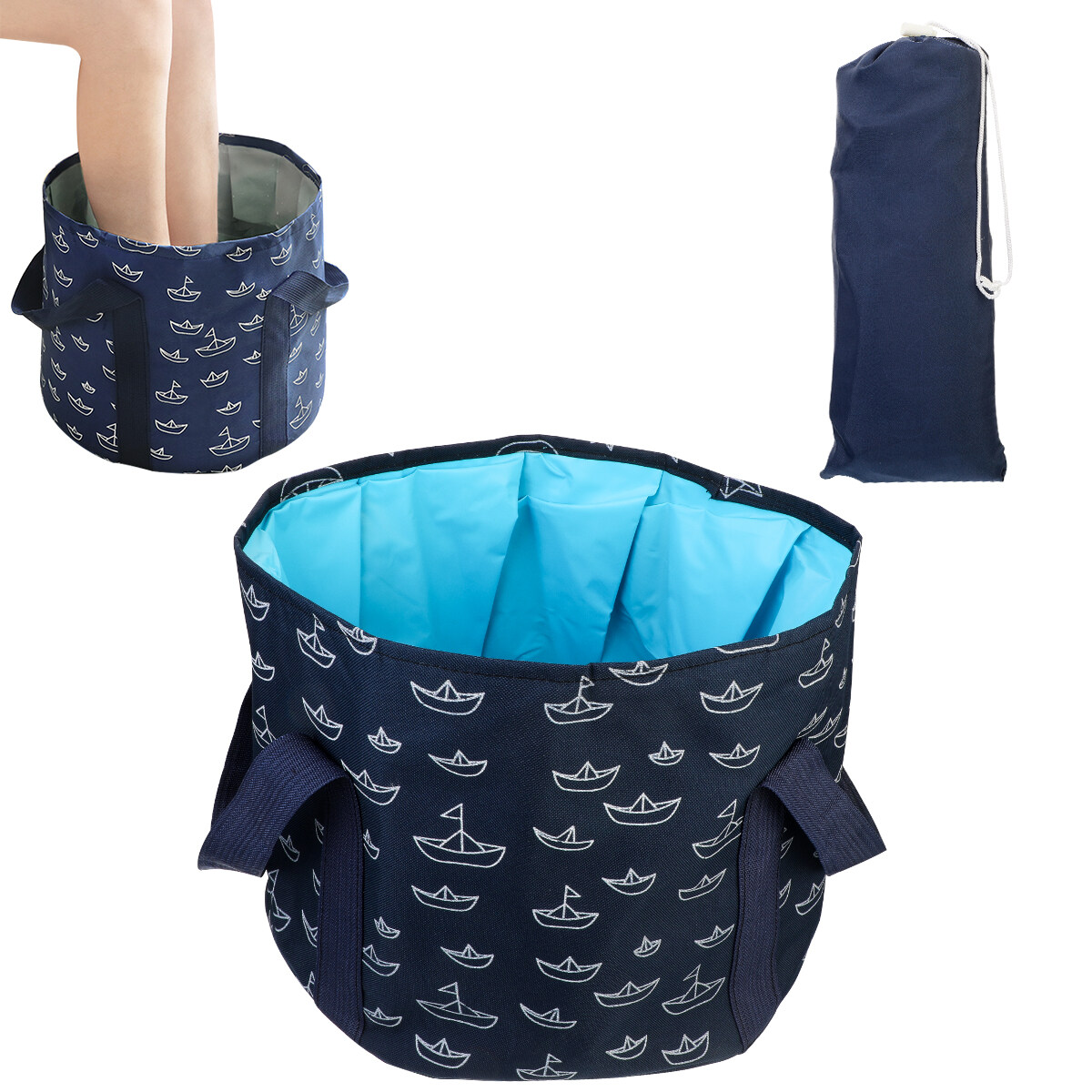 Oxford PEVA Foldable Multifunctional Bucket For Soaking Feet Camping