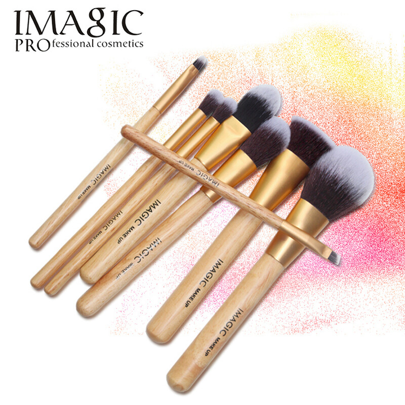 IMAGIC Make Up Brushes 8 pcs Brush Set Kit Professional Nature Brushes Beauty Essentials Makeup Brushes With Bag