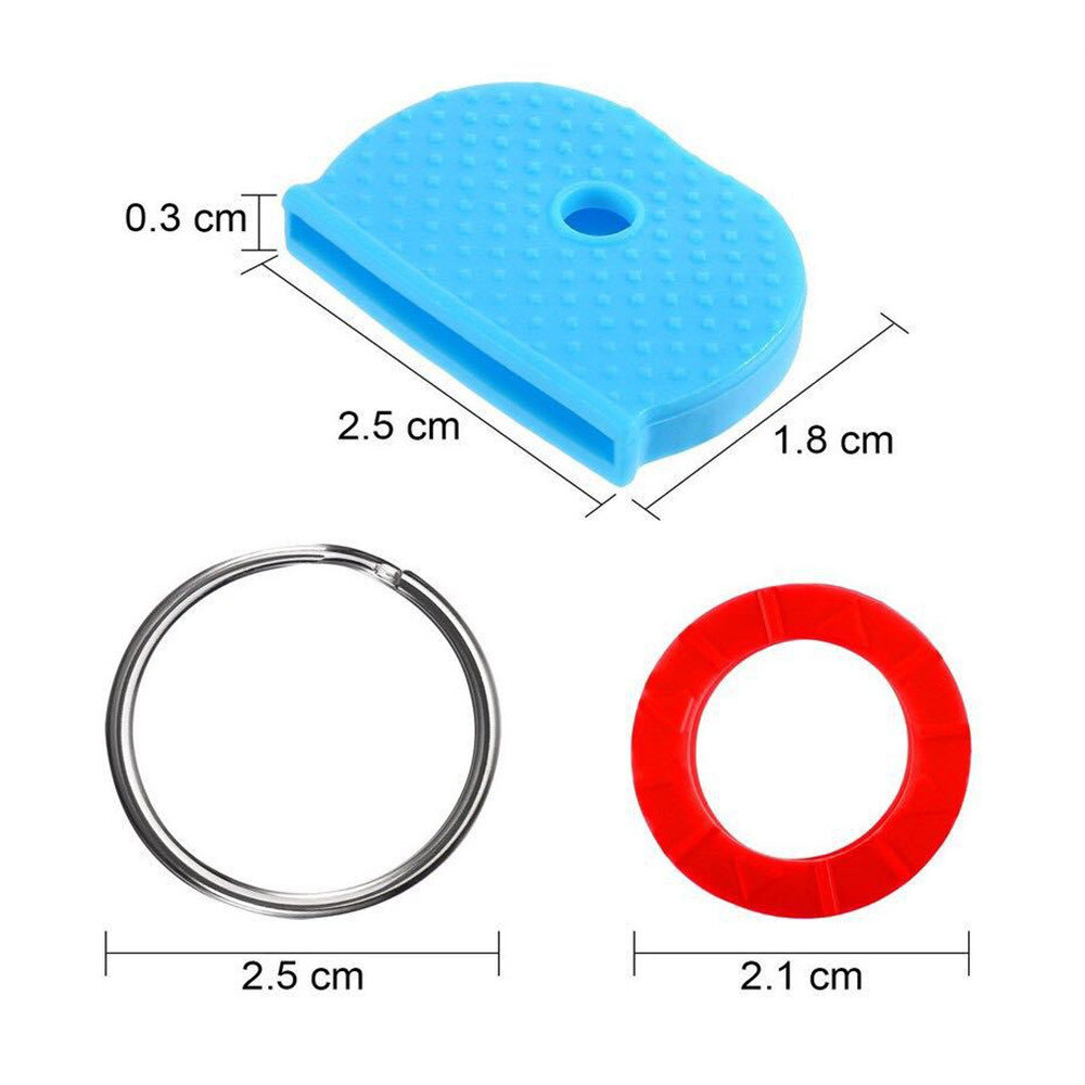 10PCS 2022 New Locks Cap Rubber Soft Multi Color Caps Keyring Key Covers Hollow For