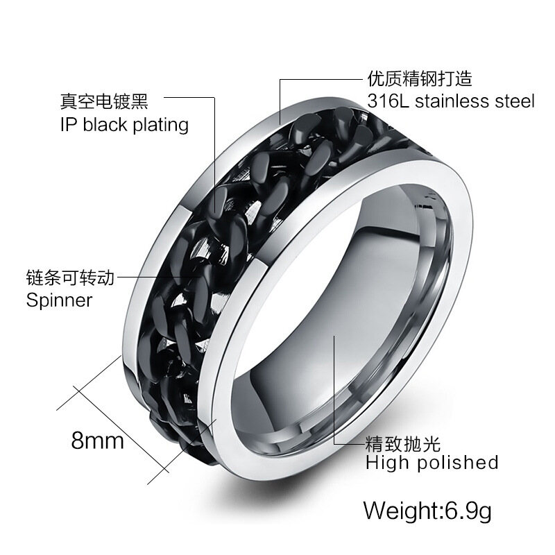 Nhẫn Đeo Tay Bằng Thép Titan Kemstone Creative Cho Nam