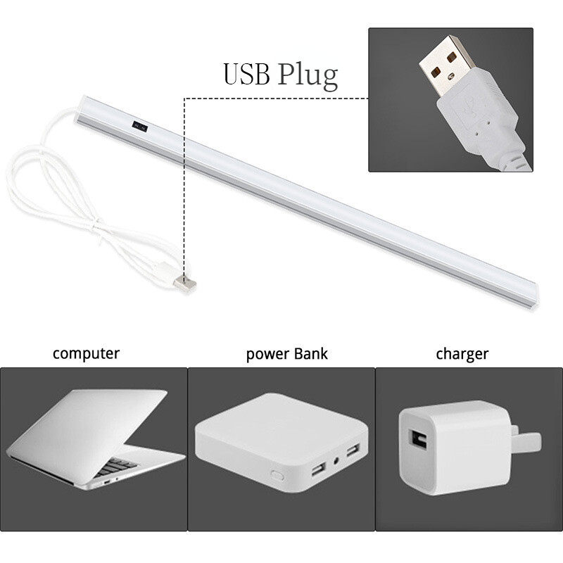 Đèn Ngủ LED Đèn Tủ Cảm Biến Quét Tay Chuyển Động PIR Với Đầu Cắm USB 30/40/50CM Cho Nhà Bếp Phòng Ngủ Tủ Quần Áo Đèn Ngủ Đầu Giường