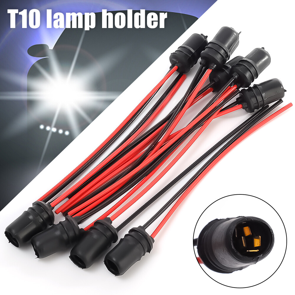 5pcs xe T10 ổ cắm tròn W5W mềm đui đèn Adapter Cáp bóng đèn LED ổ cắm kết nối cơ sở nêm ánh sáng đèn dụng cụ bóng đèn cắm