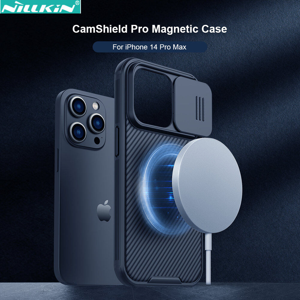 Nillkin Slide Cover Camera Protection MagSafe Case for iPhone 14 Plus 14 Pro Max 13 Shockproof Back Cover CamShield Pro Magnetic Phone Case