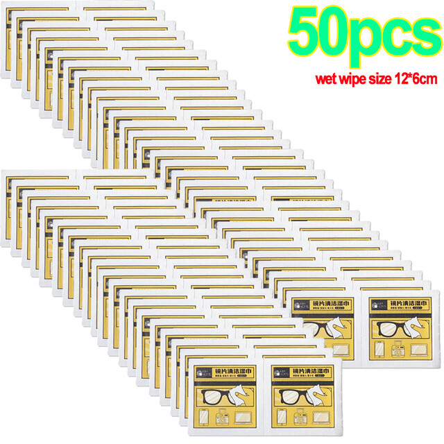 50PCS Glasses Wipe Paper Lens Wipe Tissue Disposable Glasses Cloth Phone Screen Cleaner Lap