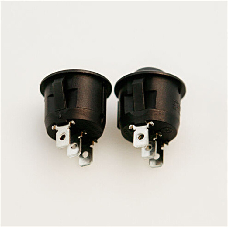 1PCS Mini Round Black 3 Pin SPDT ON-OFF Rocker Switch Snap-in
