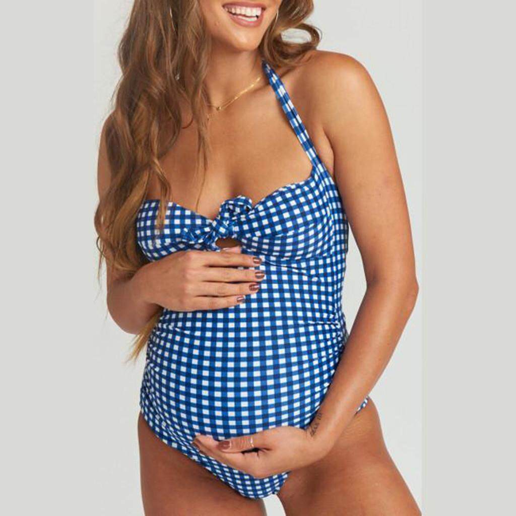 halter neck maternity swimsuit