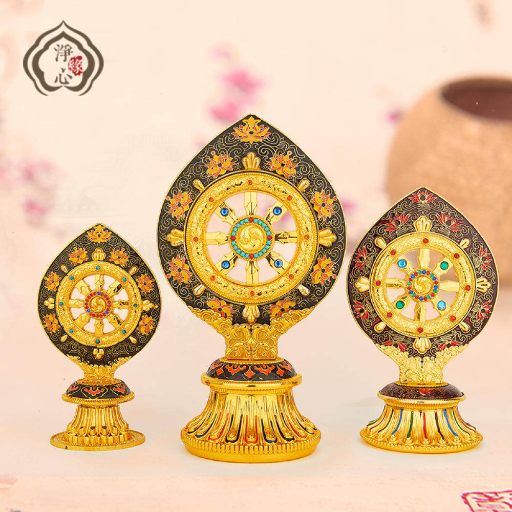 Fast delivery Pháp Luân Sơn Hợp Kim Tráng Men Chính Hãng Pháp Luân Sơn Mạ Vàng Pháp Luân Có Thể Xoay Phật Pháp Luân Hai Bánh Tây Tạng Cung Cấp Phật Tây Tạng Nepal