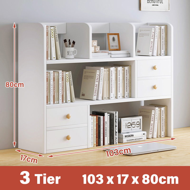 QUANU Multipurpose Desktop Storage Rack Shelf Desktop Bookshelf Space ...