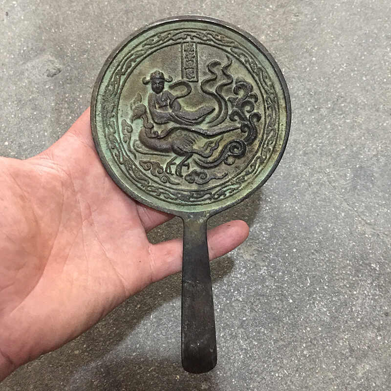NOT REAL COPY Antique Miscellaneous Collection Antique Bronze Mirror Crane Bronze Mirror Belt Bronze Mirror Craft Bronze Mirror Film and Television Props