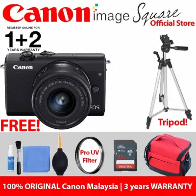 !! Advance Package !! Canon EOS M200 canon m200 Mirrorless Digital Camera with 15-45mm Lens (Black) (ORIGINAL CANON MALAYSIA WARRANTY)