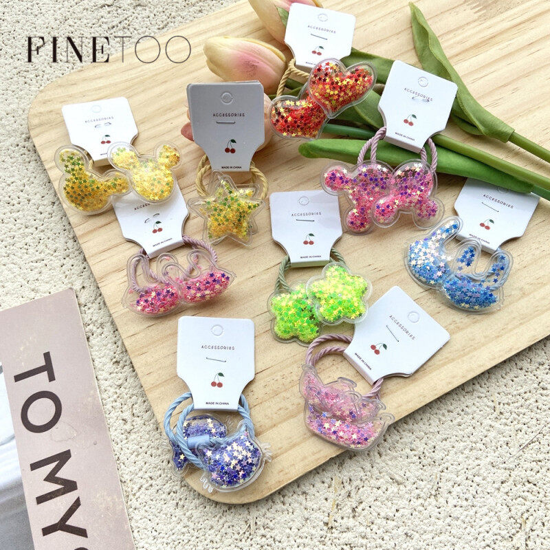 ★Cũng Tốt★2 Cái Dễ Thương Quicksand Sequins Trong Suốt Công Chúa Tóc Ban Nhạc Mũ Nón Trẻ Em Đàn Hồi Trẻ Em Tóc Tie Cô Gái Bé Phụ Kiện