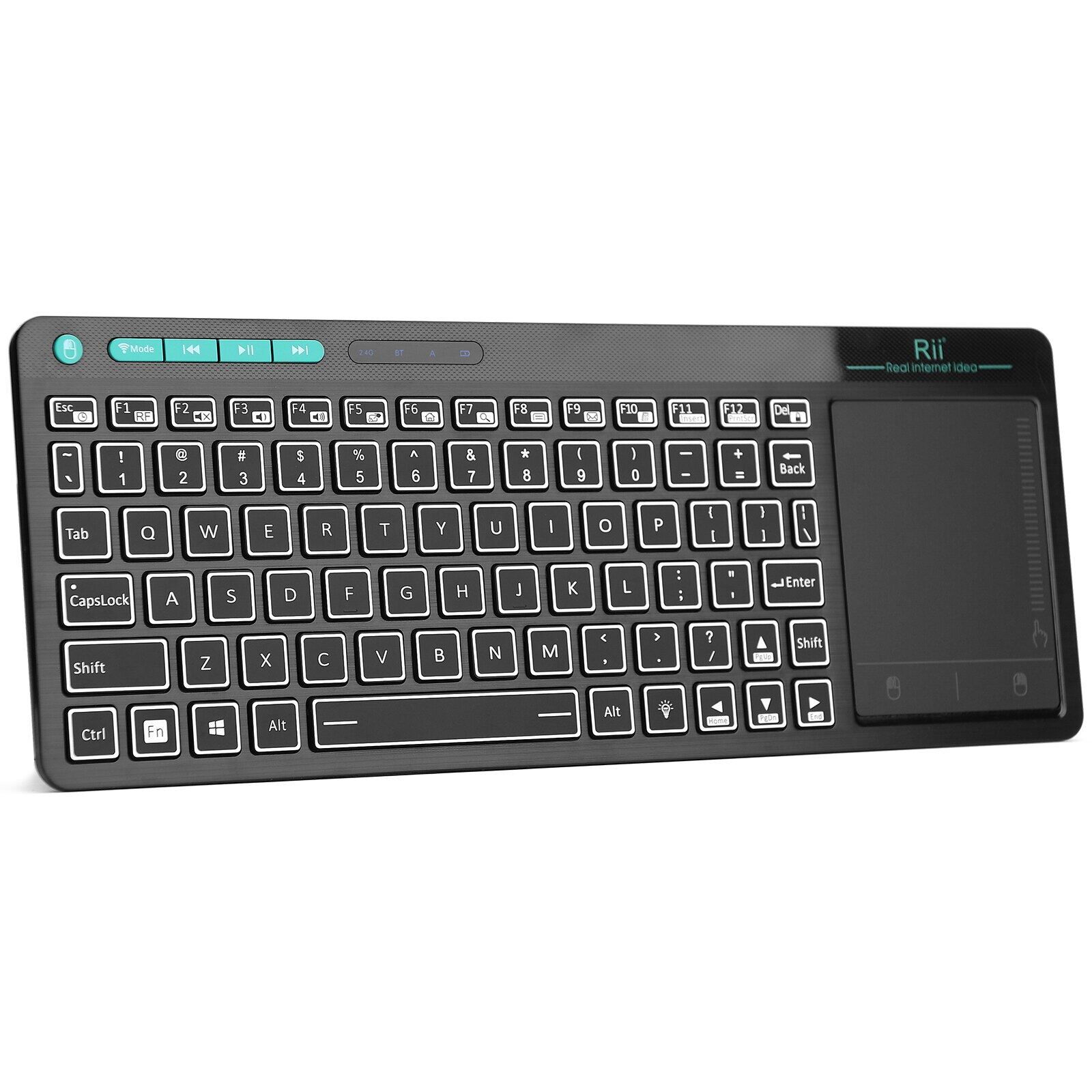 RII RT518S Bluetooth Wireless US/ES Mini Keyboard Multimedia 2-LED ...