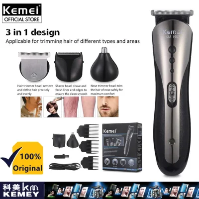 KM-1407 Rechargeable Beard Nose Ear Shaver Hair Clipper Trimmer Tool Hair Trimmer Waterproof Wireless Electric Shaver Elegant Clippers