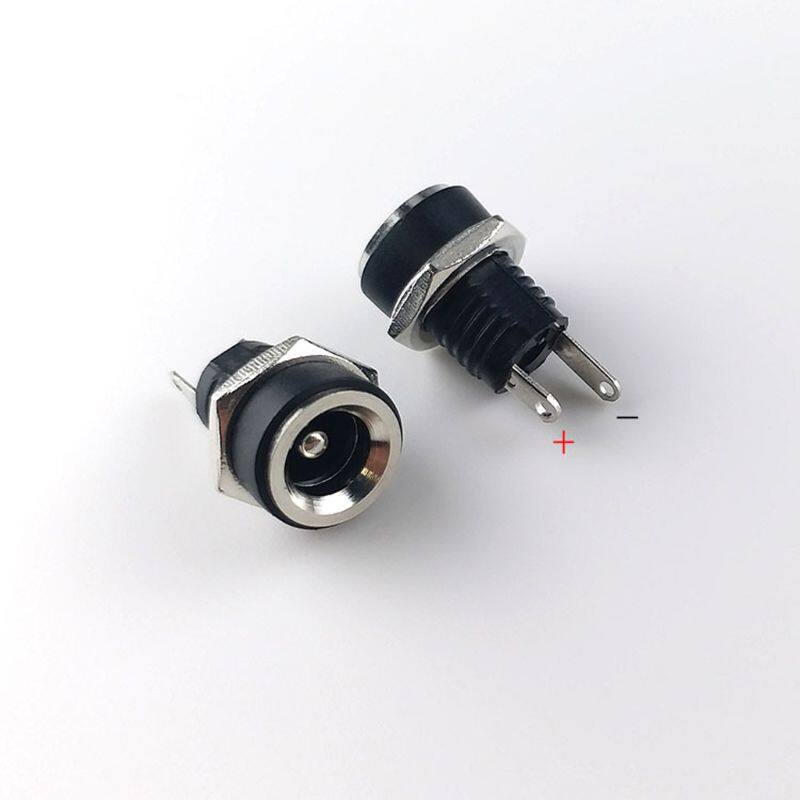 10pairs/set DC Power Connector Pin Female Male Jack Socket Plug Adapter 2/3Pins PCB Panel Mount Connector 5.5 x 2.1mm