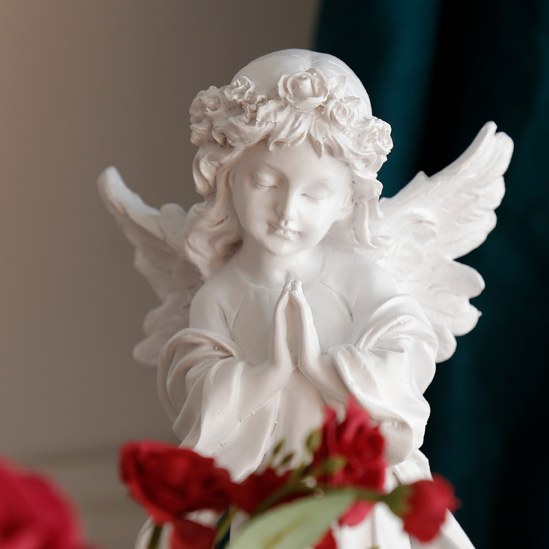 Office Decor Home Rustic Ornaments Study Resin Angel Miniature Plaster
