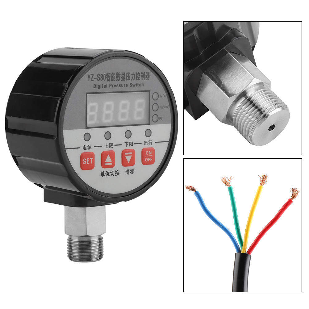 220V Digital Pressure Switch Controller 0-2Mpa 0.5%FS Accuracy Digital Pressure Controller for Water Pump Air Compressor