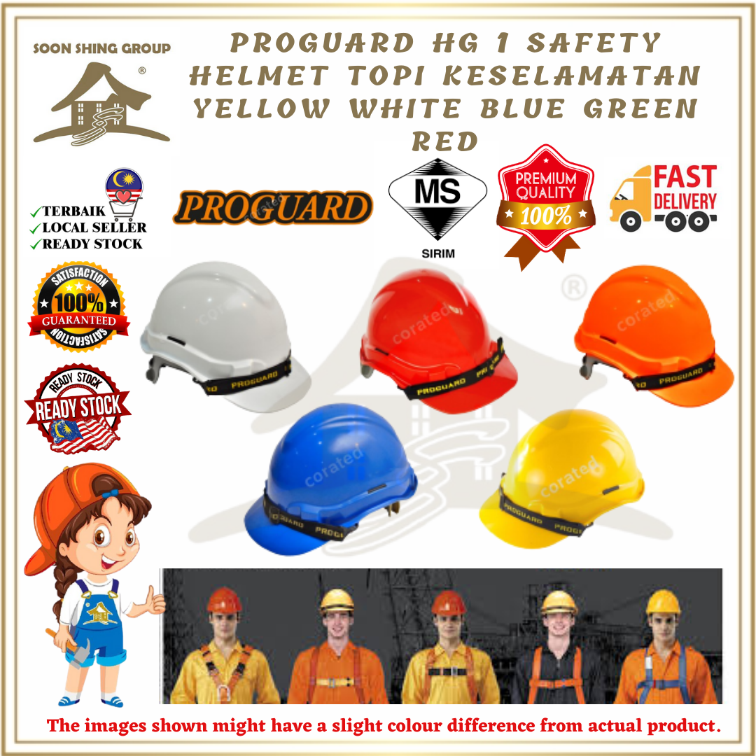 Proguard HG 1 Safety Helmet Topi Keselamatan Yellow White Blue Green Red WITH WITHOUT SIRIM